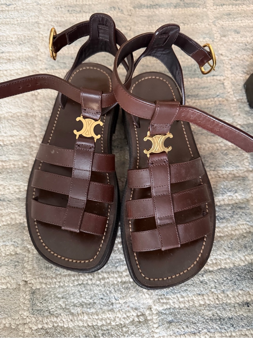 CELINE Cleo Triomphe Gladiator Sandal, 36